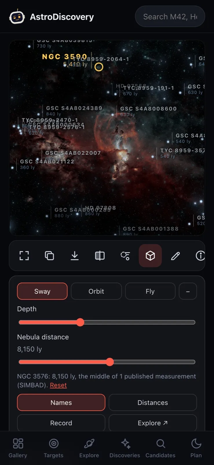 The 3D controls on a phone